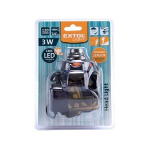 EXTOL LIGHT 43104 čelovka CREE 3W XPE LED se sensorem