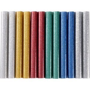 EXTOL-CRAFT Tyčinky tavné, mix barev se třpytem glitter , pr.11x100mm, 12ks