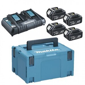 MAKITA 197626-8 sada 4xBL1850B+dvojnabíječka DC18RD+systainer