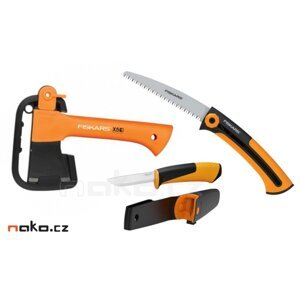 FISKARS 1057912 kempingový set, sekera X5 + pilka SW73 + nůž Hardware