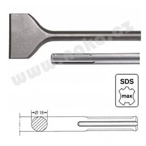 Sekáč SDS-MAX široký 75 x 300mm