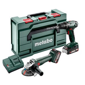 METABO Combo Set 2.4.3 aku nářadí 18V LiIon BS 18 + W 18 L 9-125 (2+4Ah) 68520450