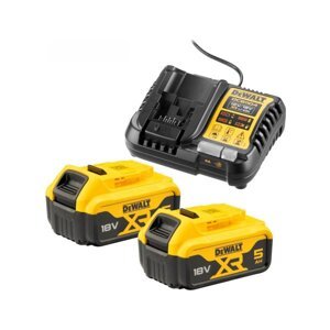 DeWALT DCB1104P2 nabíječka + 2x akumulátor 18V 5,0Ah XR Li-Ion ORIGINÁL