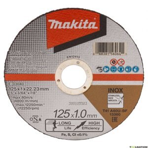 MAKITA 125x1,0mm T41 A60U-BF řezný kotouč INOX  E-03040