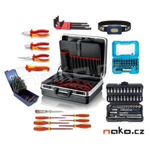 Kufr KNIPEX vybavený se sadou nářadí pro elektrikáře 002105ELEKTR.09 BASIC ELEKTRO