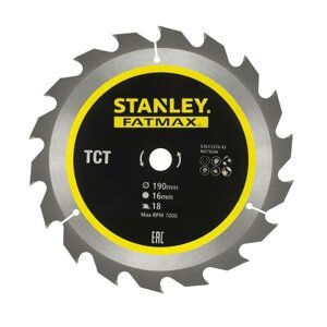 STANLEY STA15370 pilový kotouč TCT/HM 190x16mm 18Z