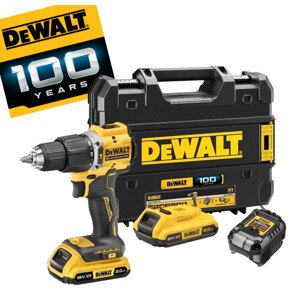 DeWALT DCD100YD2T bezuhlíková příklepová aku vrtačka 18V XR LiIon 2x2Ah k výročí 100 let