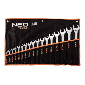 NEO TOOLS sada očkoplochých klíčů 8-32mm, 17ks, 09-753