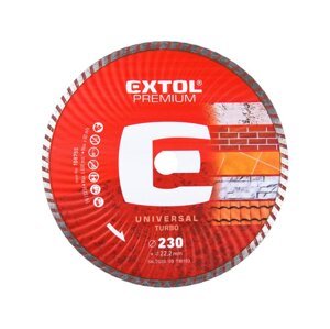 EXTOL PREMIUM kotouč diamantový řezný TURBO pr. 230 suché i mokré řezání 108755