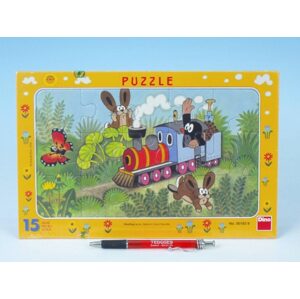 Dino Puzzle deskové Krtek a lokomotiva 29,5x19cm 15 dílků