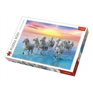 Trefl Puzzle Cválající bílé koně 500 dílků 48x34cm v krabici 40x27x4,5cm