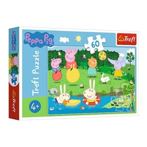 Trefl Puzzle Prasátko Peppa/Peppa Pig Prázdninová zábava 33x22cm 60 dílků v krabičce 21x14x4cm