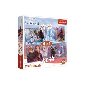 Trefl Puzzle 4v1 Ledové království II/Frozen II v krabici 28x28x6cm