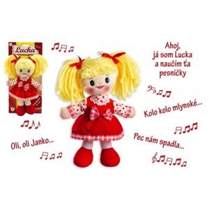 Teddies Bábika Lucka handrová plyš 30 cm slovenský spievajúci na karte 0+