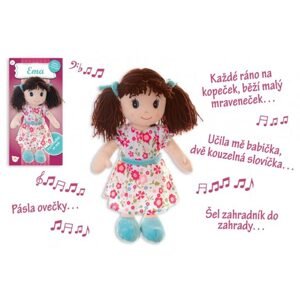 Teddies Panenka Ema hadrová plyš 40 cm česky mluvící a zpívající na kartě v sáčku 0+