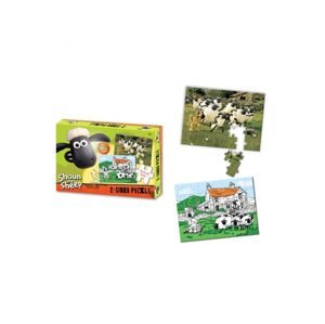 Shaun the Sheep - Oboustranné puzzle s pastelkami 50ks