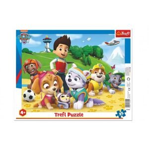 Trefl Puzzle deskové Paw Patrol/Tlapková patrola na stopě 37x29cm 25 dílků ve fólii 16ks v boxu