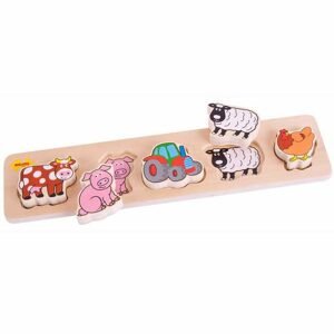 Bigjigs Toys Bigjigs Baby Dřevěné vkládací puzzle farma