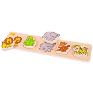 Bigjigs Toys Bigjigs Baby Dřevěné vkládací puzzle safari