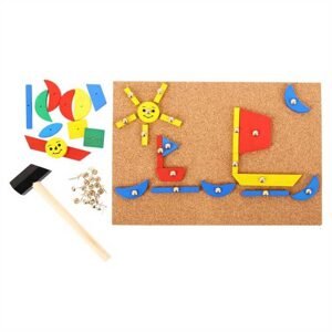 Bigjigs Toys Kreativní deska přibíjení tvarů