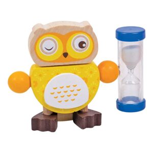 Bigjigs Toys přesýpací hodiny sovička 1ks žlutá