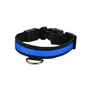 Hutermann Svítící a blikající obojek pro psy, pásek pro chodce a cyklisty velikost M, barva modrá