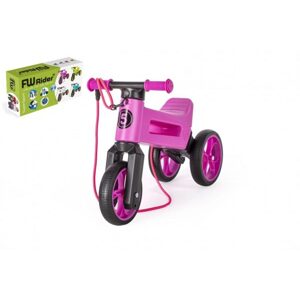 Teddies Odrážedlo FUNNY WHEELS Rider SuperSport fialové 2v1+popruh, výš. sedla 28/30cm nos 25kg 18m+ v krab.