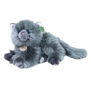 RAPPA Plyšová perská kočka šedá ležící 30 cm ECO-FRIENDLY