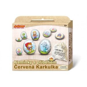 SMT Creatoys Malování na oblázky/kameny s příběhem Červená Karkulka kreativní sada v krabičce 19x16x4cm