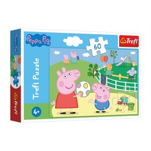 Trefl Puzzle Prasátko Peppa/Peppa Pig Zábava s přáteli 33x22cm 60 dílků v krabičce 21x14x4cm