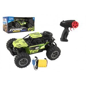 Teddies Auto RC buggy terénní zelené 22cm plast 2,4GHz na baterie + dobíjecí pack v krabici 32x16x18cm