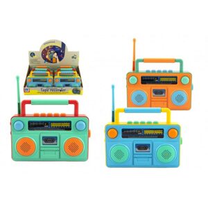 Teddies Rádio dětské plast 15x12cm na baterie se zvukem se světlem 3 barvy 6ks v boxu