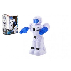 Teddies Robot jezdící plast 26cm EN mluvící na baterie se světlem se zvukem v krabici 22x28x11cm