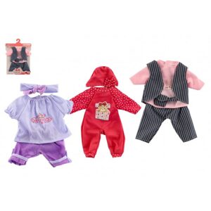 Teddies Oblečky/Šaty pro panenky/miminka velikosti cca 40cm mix druhů 1ks v sáčku 25x32cm