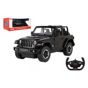 Teddies Auto RC Jeep Wrangler Rubicon černý plast 29cm 2,4GHz na dálk. ovl. na baterie v krabici 44x19x26cm