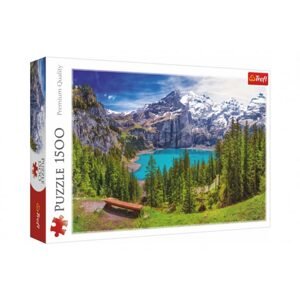 Trefl Puzzle Jezero Oeschinen Alpy, Švýcarsko 1500 dílků 85x58cm v krabici 40x26x6cm