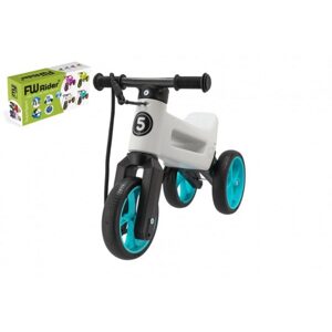 Teddies Odrážedlo FUNNY WHEELS Rider SuperSport bílé/tyrkys 2v1+popruh,výš.sedla28/30cm nos.25kg 18m+v krab.