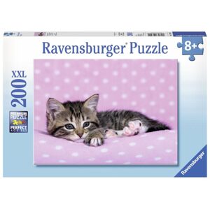 Ravensburger Roztomilé koťátko na růžové dece 200 dílků