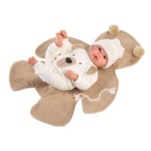 Llorens 63645 NEW BORN - realistická panenka miminko se zvuky a měkkým látkovým tělem - 36 cm