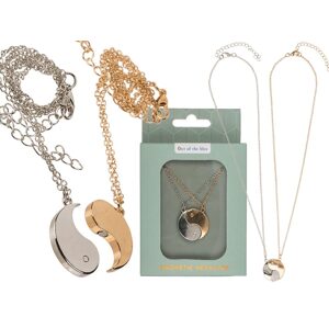 Magnetický náhrdelník,  Ying and Yang, stříbrná a zlatá