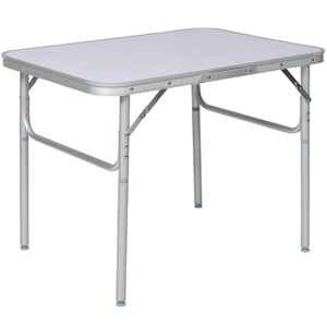 tectake 401066 kempingový stolek hliníkový skládací - šedá šedá hliník