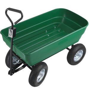 tectake 403577 ruční vozík tummi 125l - zelená zelená ocel