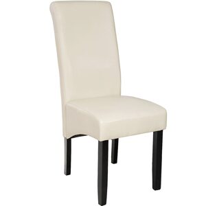 tectake 400554 jídelní židle ergonomická, masivní dřevo - krémová - krémová