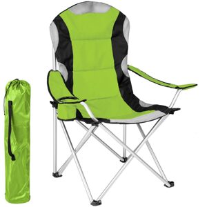 tectake 401051 kempingová židle polstrovaná - zelená - zelená