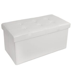 tectake 400867 box skládací s úložným prostorem 80x40x40cm - bílá - bílá