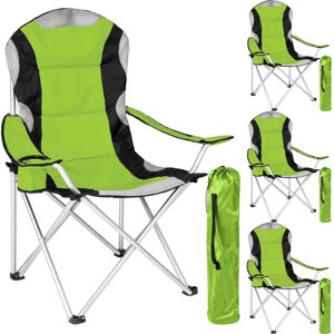 tectake 401299 4 kempingové židle polstrované - zelená - zelená