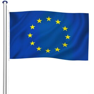 tectake 402125 hliníkový stožár s vlajkou, výškově nastavitelný - Evropa - Evropa