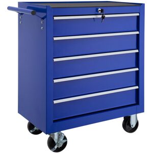 tectake 402796 dílenský vozík na nářadí s 5 zásuvkami - modrá - modrá