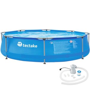 tectake 402895 bazén kruhový s ocelovou konstrukcí a filtračním čerpadlem ø 300 x 76 cm - modrá - modrá