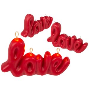 Červená svíčka, Láska, cca. 20 x 3,8 x 11,8 cm